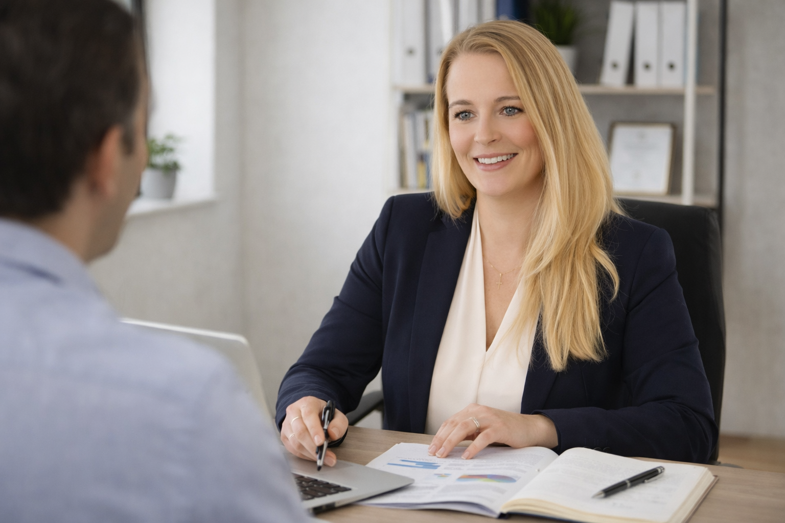 Katja Stein in einer Beratungssituation